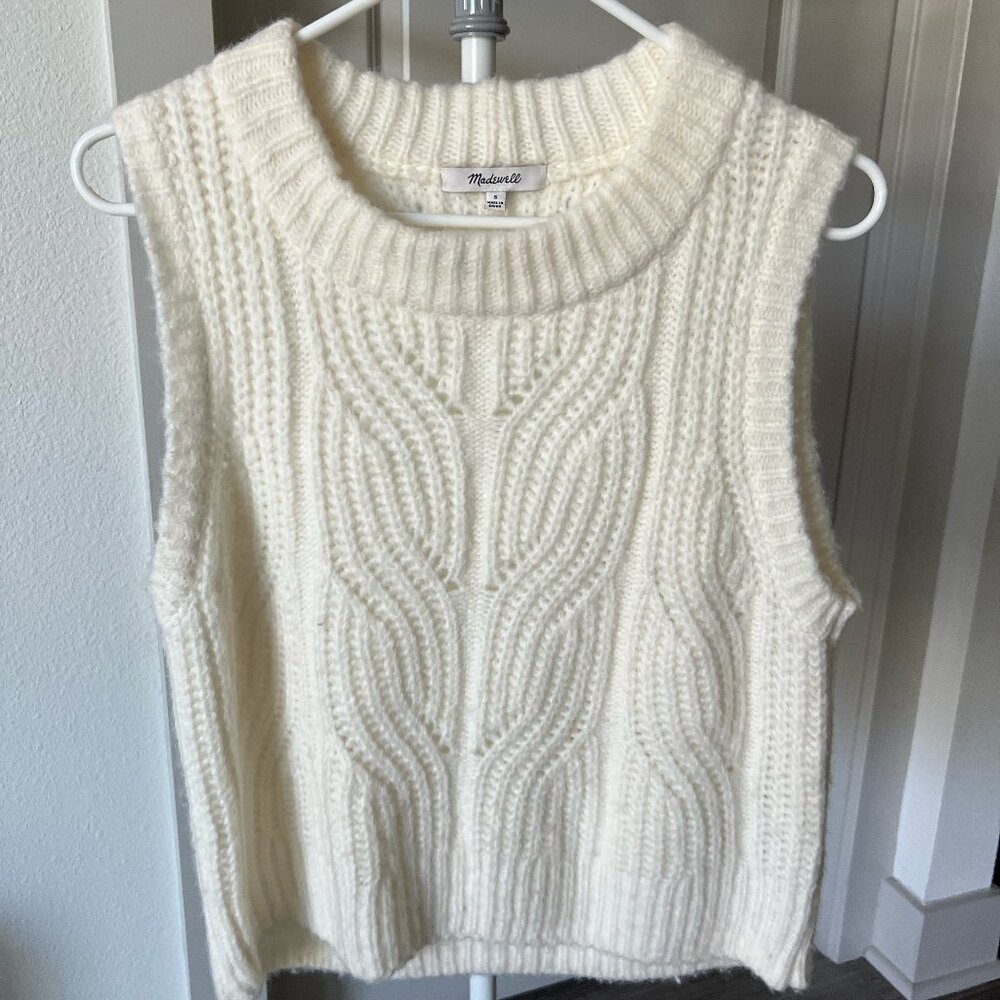 Madewell Ivory Sweater Top, Sleeveless, Size S